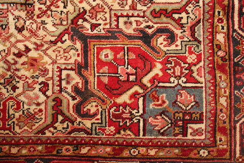 Heriz Red Hand Knotted 97 X 117  Area Rug 400-16774 Image 14