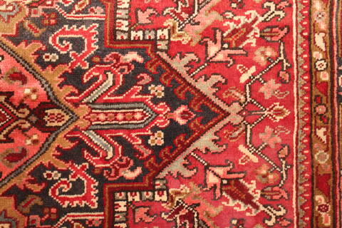 Heriz Red Hand Knotted 97 X 117  Area Rug 400-16774 Image 16