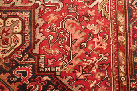 Heriz Red Hand Knotted 97 X 117  Area Rug 400-16774 Image 17