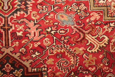 Heriz Red Hand Knotted 97 X 117  Area Rug 400-16774 Image 18