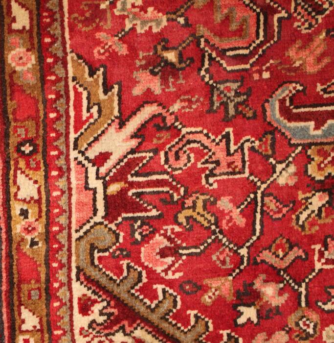 Heriz Red Hand Knotted 97 X 117  Area Rug 400-16774 Image 19