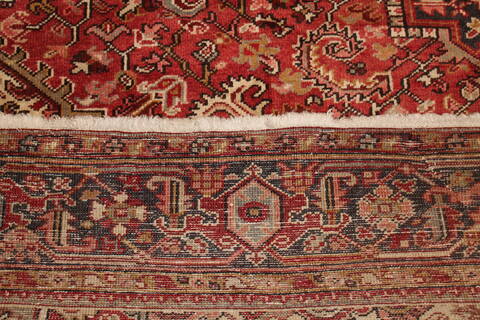 Heriz Red Hand Knotted 97 X 117  Area Rug 400-16774 Image 20