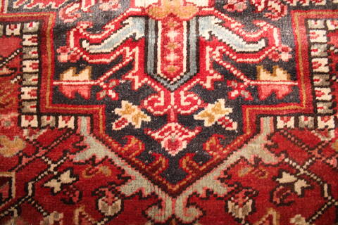 Heriz Red Hand Knotted 97 X 117  Area Rug 400-16774 Image 22