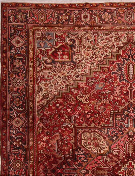 Heriz Red Hand Knotted 97 X 117  Area Rug 400-16774 Image 3