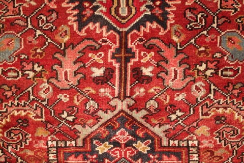 Heriz Red Hand Knotted 97 X 117  Area Rug 400-16774 Image 8