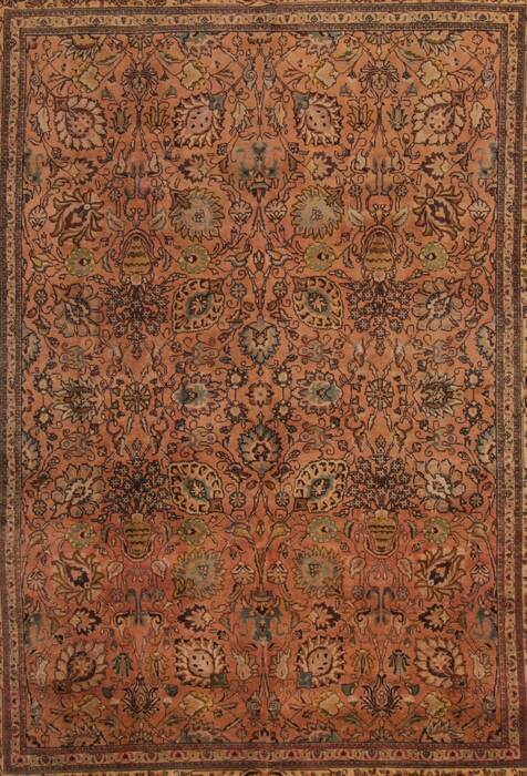 Tabriz Purple Hand Knotted 95 X 131  Area Rug 400-16782 Image 18