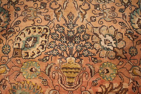 Tabriz Purple Hand Knotted 95 X 131  Area Rug 400-16782 Image 7