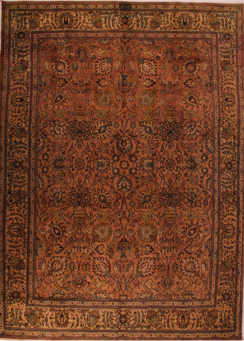 Tabriz Purple Hand Knotted 95 X 131  Area Rug 400-16782 Image 0