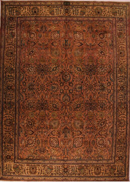Persian Tabriz Purple Rectangle 9x13 ft Wool Carpet 16782