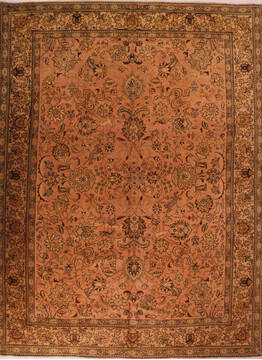 Persian Tabriz Purple Rectangle 9x13 ft Wool Carpet 16785