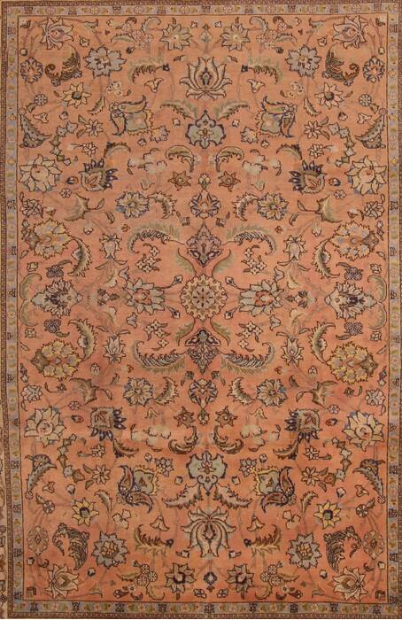 Tabriz Purple Hand Knotted 94 X 131  Area Rug 400-16787 Image 14