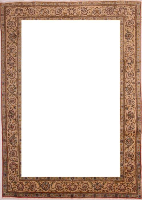 Tabriz Purple Hand Knotted 94 X 131  Area Rug 400-16787 Image 1