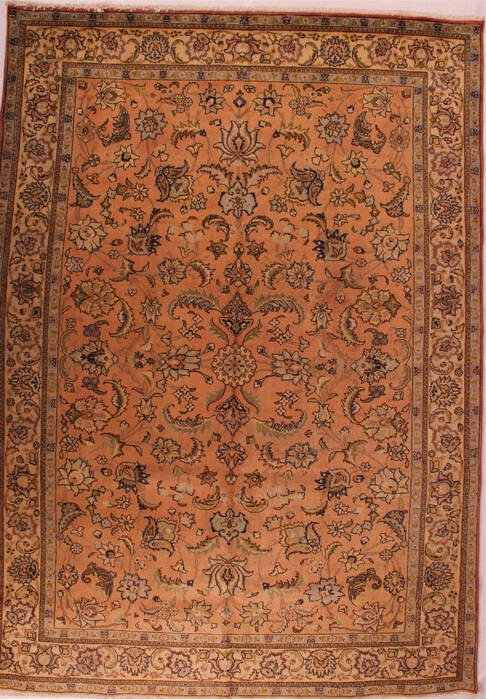 Tabriz Purple Hand Knotted 94 X 131  Area Rug 400-16787 Image 0