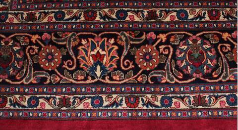Mashad Red Hand Knotted 98 X 126  Area Rug 400-16790 Image 2