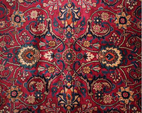 Mashad Red Hand Knotted 98 X 126  Area Rug 400-16790 Image 6