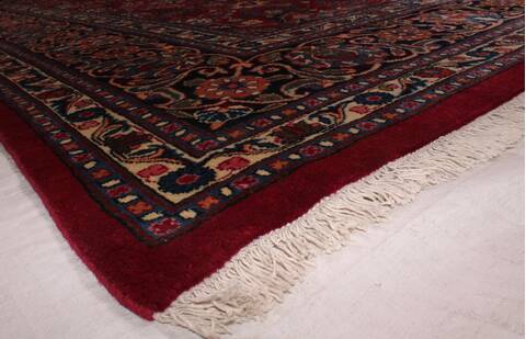 Mashad Red Hand Knotted 98 X 126  Area Rug 400-16790 Image 7