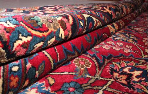 Mashad Red Hand Knotted 98 X 126  Area Rug 400-16790 Image 8