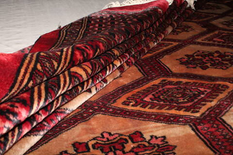 Bokhara Green Hand Knotted 91 X 113  Area Rug 400-16792 Image 2