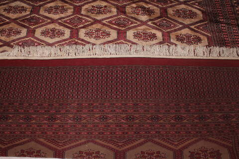 Bokhara Green Hand Knotted 91 X 113  Area Rug 400-16792 Image 9