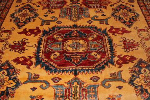 Kazak Yellow Hand Knotted 88 X 1211  Area Rug 400-16797 Image 10