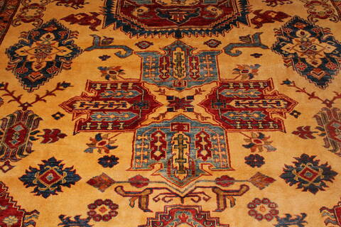Kazak Yellow Hand Knotted 88 X 1211  Area Rug 400-16797 Image 11