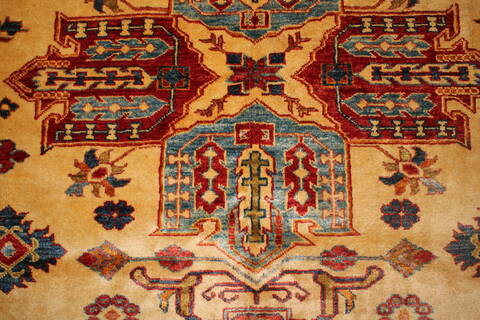 Kazak Yellow Hand Knotted 88 X 1211  Area Rug 400-16797 Image 12