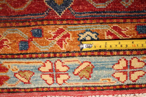 Kazak Yellow Hand Knotted 88 X 1211  Area Rug 400-16797 Image 15