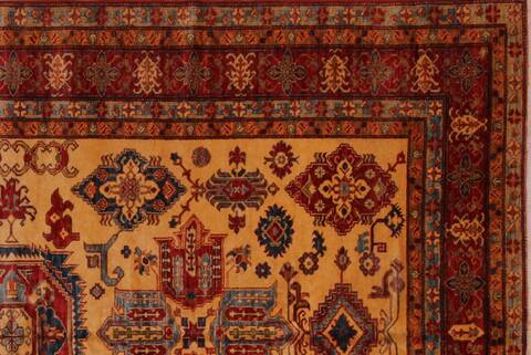 Kazak Yellow Hand Knotted 88 X 1211  Area Rug 400-16797 Image 3