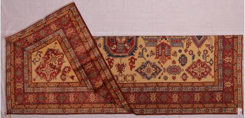 Kazak Yellow Hand Knotted 88 X 1211  Area Rug 400-16797 Image 4