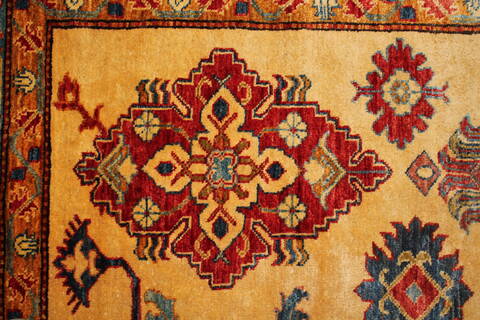 Kazak Yellow Hand Knotted 88 X 1211  Area Rug 400-16797 Image 5