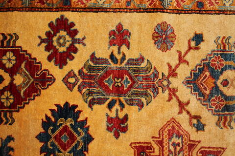 Kazak Yellow Hand Knotted 88 X 1211  Area Rug 400-16797 Image 6