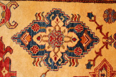 Kazak Yellow Hand Knotted 88 X 1211  Area Rug 400-16797 Image 7