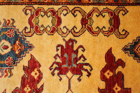 Kazak Yellow Hand Knotted 88 X 1211  Area Rug 400-16797 Image 8
