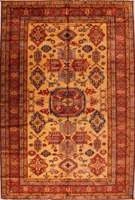 Kazak Yellow Hand Knotted 88 X 1211  Area Rug 400-16797 Image 0