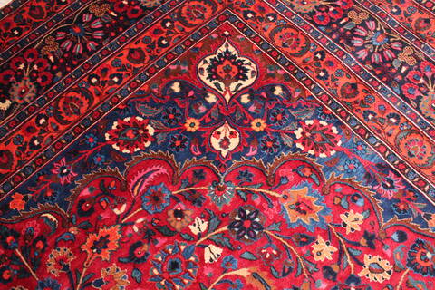 Mashad Red Hand Knotted 90 X 128  Area Rug 400-16805 Image 14