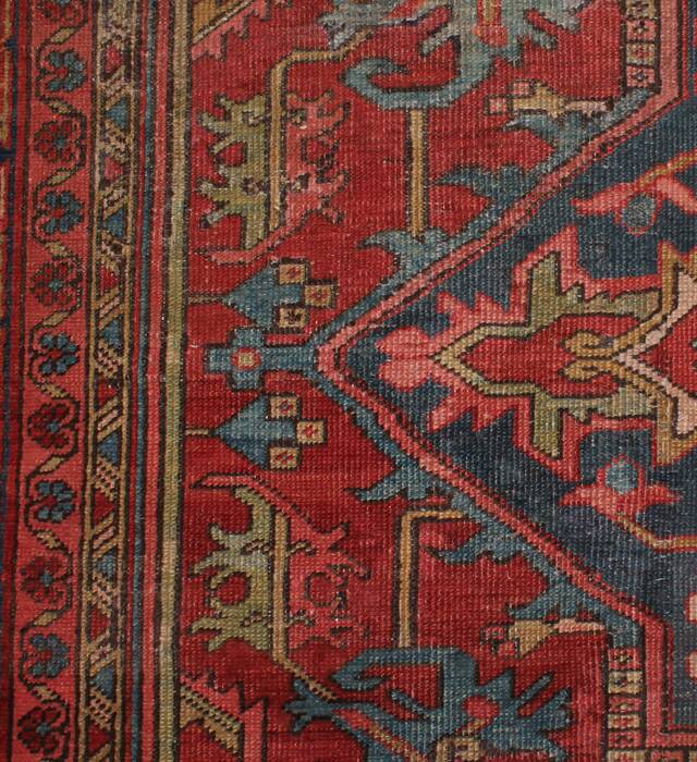 Heriz Red Hand Knotted 96 X 126  Area Rug 400-16808 Image 11