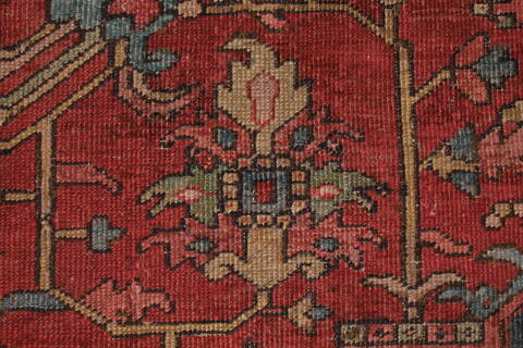 Heriz Red Hand Knotted 96 X 126  Area Rug 400-16808 Image 14