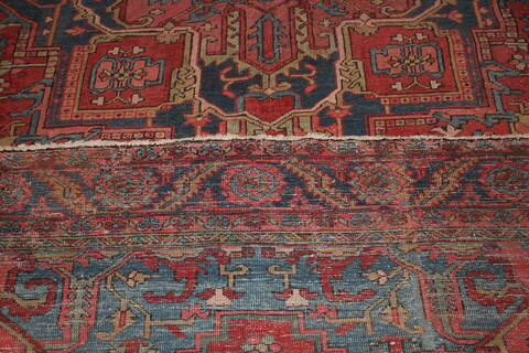 Heriz Red Hand Knotted 96 X 126  Area Rug 400-16808 Image 15