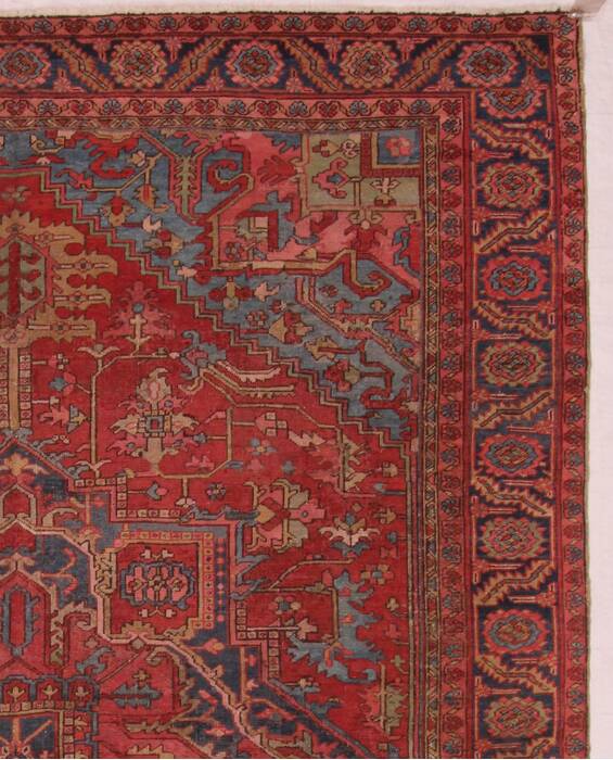 Heriz Red Hand Knotted 96 X 126  Area Rug 400-16808 Image 18