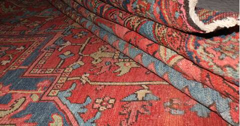 Heriz Red Hand Knotted 96 X 126  Area Rug 400-16808 Image 2