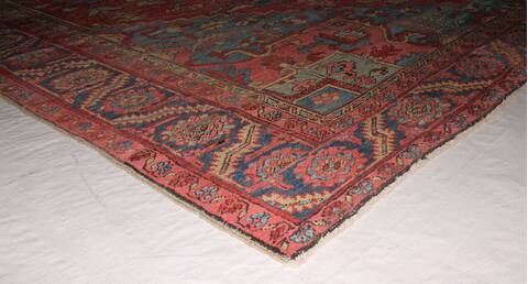 Heriz Red Hand Knotted 96 X 126  Area Rug 400-16808 Image 3