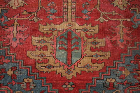 Heriz Red Hand Knotted 96 X 126  Area Rug 400-16808 Image 5