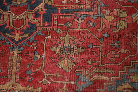 Heriz Red Hand Knotted 96 X 126  Area Rug 400-16808 Image 6