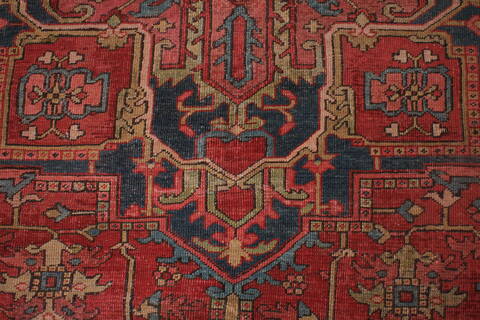 Heriz Red Hand Knotted 96 X 126  Area Rug 400-16808 Image 7
