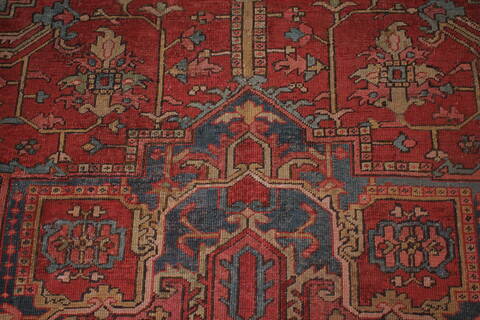 Heriz Red Hand Knotted 96 X 126  Area Rug 400-16808 Image 8