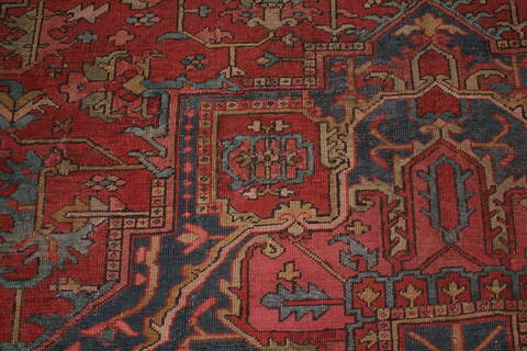 Heriz Red Hand Knotted 96 X 126  Area Rug 400-16808 Image 9
