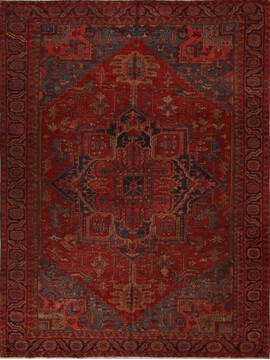 Persian Heriz Red Rectangle 10x12 ft Wool Carpet 16808