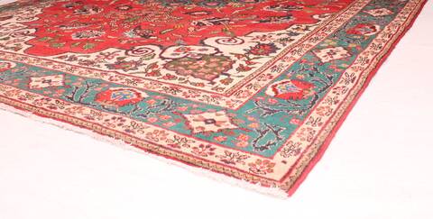 Tabriz Red Hand Knotted 811 X 120  Area Rug 400-16810 Image 13