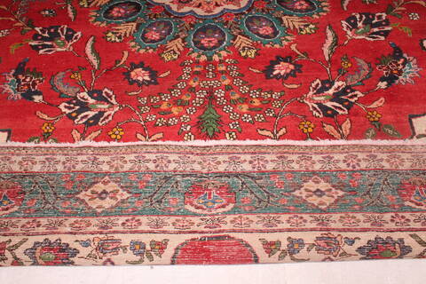 Tabriz Red Hand Knotted 811 X 120  Area Rug 400-16810 Image 14
