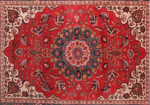Tabriz Red Hand Knotted 811 X 120  Area Rug 400-16810 Image 6